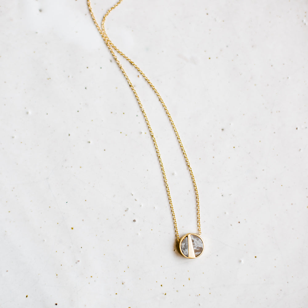 Mea necklace | gold + grey