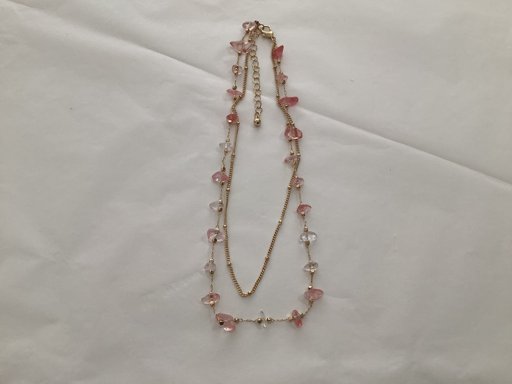 Amal layered necklace | Dusty Pink