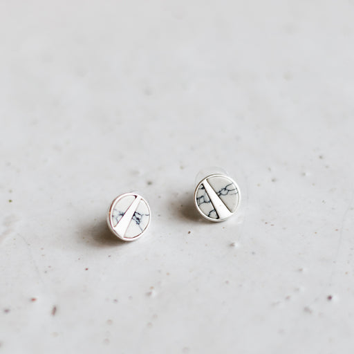 Mea earrings | silver + white